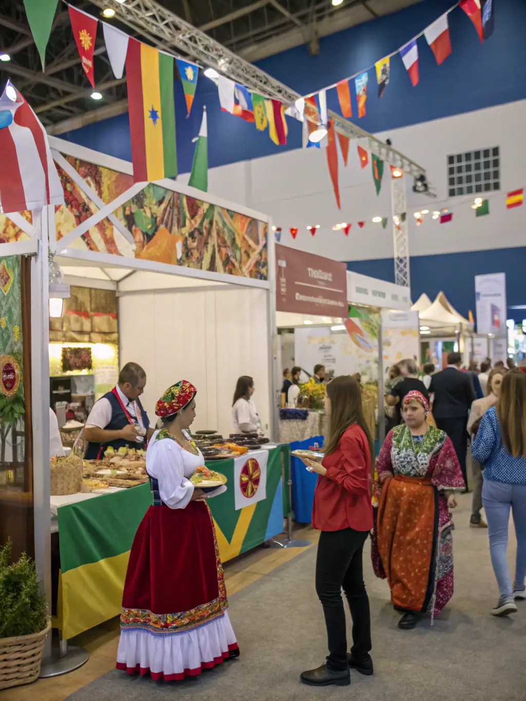 A heartwarming image of a cultural exchange event, with participants from different backgrounds sharing traditions and experiences, emphasizing the association's role in fostering intercultural dialogue.